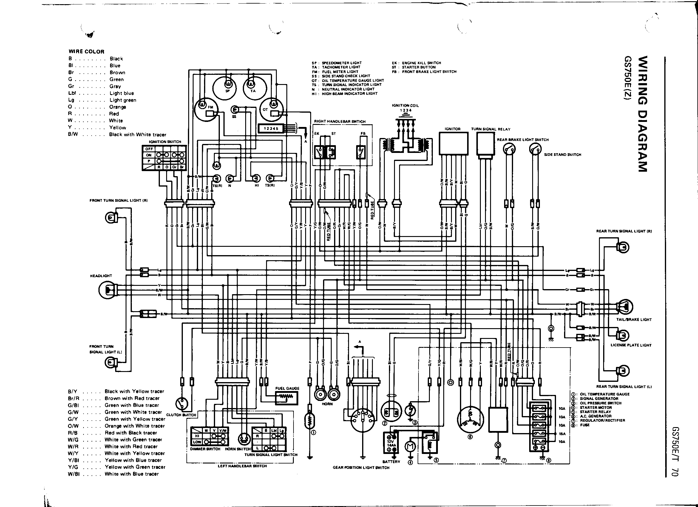 1980 Suzuki Wiring Diagram Schematic